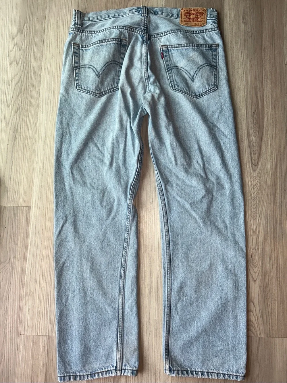 Levi's 505 Regular Fit Straight Leg Jeans Light Wash Y2K 2000s Vintage Authentic